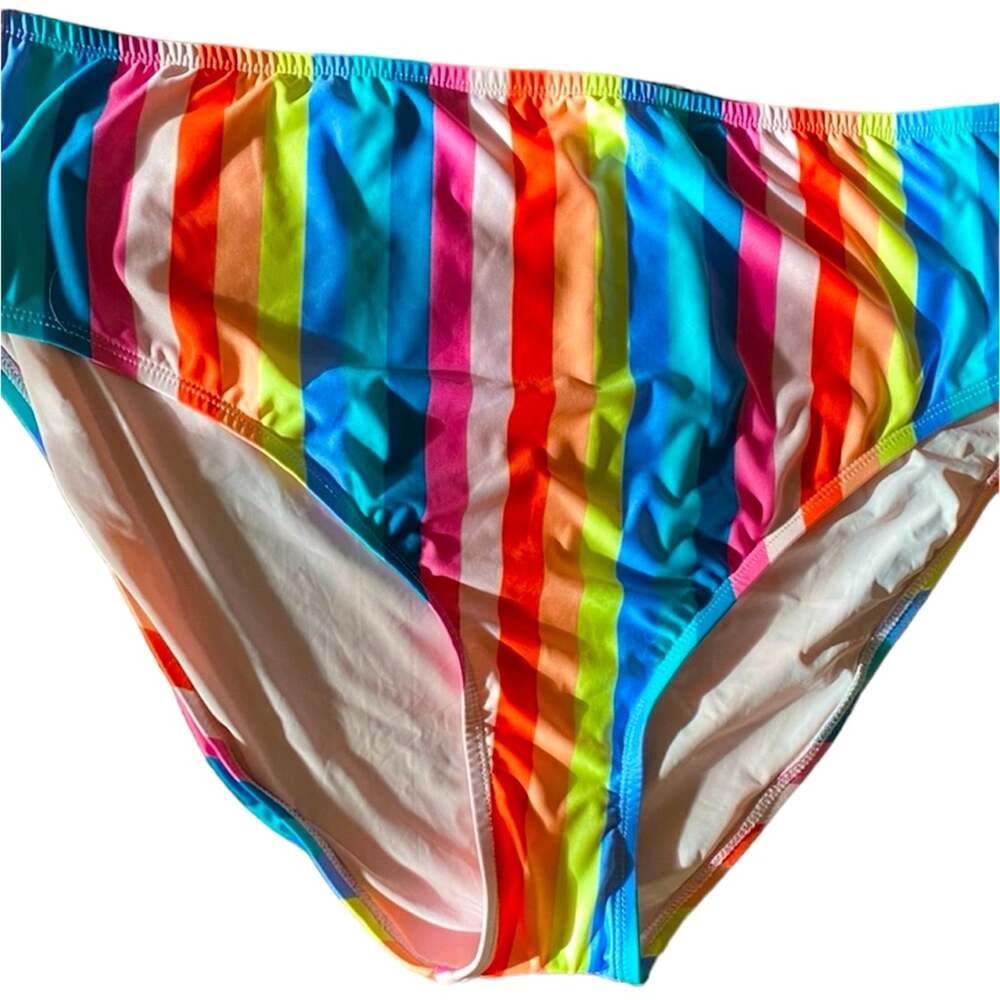 NWOT Mod Cloth Bottoms Size 2X Vertical Stripes Slimming Multicolored